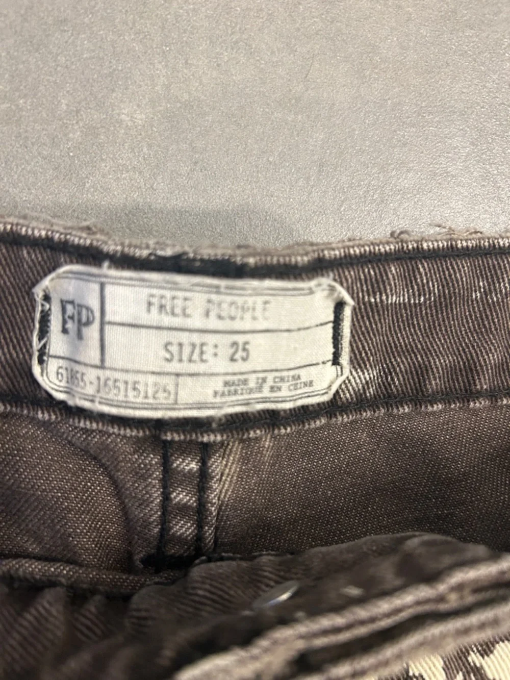 Free People Black
Distressed Printed Denim Cutoff Shorts - Picture 6 of 7
